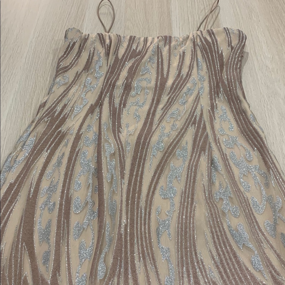 Blossom brand nude glitter dress